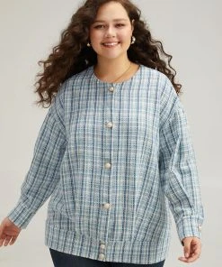 Gingham Buckle Detail Button Through Jacket 15 Gingham Buckle Detail Button Through Jacket -Clothing Shop 189889680 qx