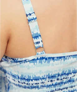 Tie Dye Asymmetrical Ruffle Tiered Tankini Top -Clothing Shop 190999285 ek