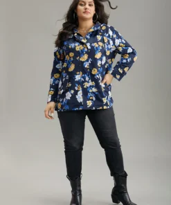 Boho Print Drawstring Hooded Zipper Jacket -Clothing Shop 191089691 gl