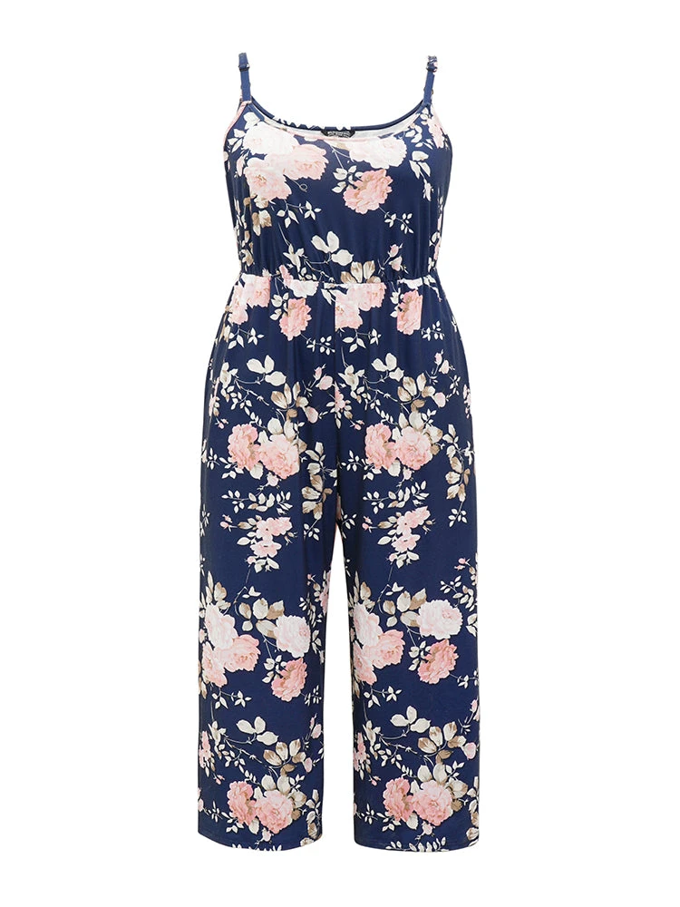 Floral Print Pocket Scoop Neck Cami Jumpsuit 13 Floral Print Pocket Scoop Neck Cami Jumpsuit - Image 11