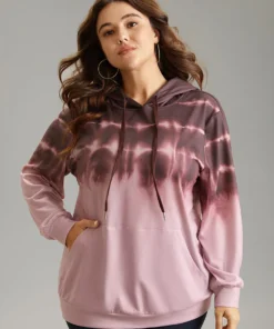 Tie Dye Kangaroo Pocket Hooded Drawstring Sweatshirt
