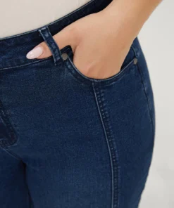 Very Stretchy Pocket Dark Wash Patchwork Jeans -Clothing Shop 194122462 jy