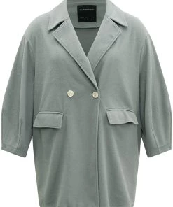 Button Fly Flap Pocket Lantern Sleeve Coat -Clothing Shop 194776029 lb