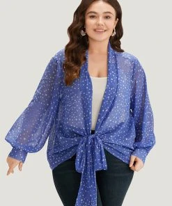 UltraCool Star Print Lapel Collar Bowknot Kimono