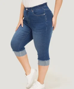 Very Stretchy High Rise Black Wash Rivet Detail Knee Denim Shorts -Clothing Shop 197882423 ki