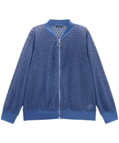 Plain Lace Patchwork Zipper Cut Out Jacket -Clothing Shop 198819177 fc e046e5ce ed7d 4dc4 a5e9 fa15ff6898a7