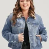 Leopard Print Pocket Button Front Medium Wash Denim Jacket -Clothing Shop 1 42bdd347 8805 4b2d 9214 aedc3be07a58