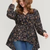 Floral Wrap Lantern Sleeve High Low Hem Blouse Without Hat 1 Floral Wrap Lantern Sleeve High Low Hem Blouse Without Hat -Clothing Shop 1 4ce63ac4 8ddd 49e1 811a 45dacb9ddc42