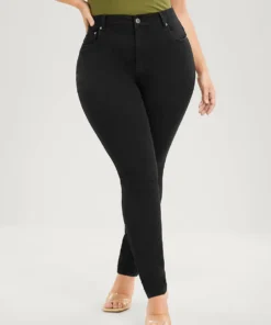 Skinny Very Stretchy High Rise Black Wash Sculpt Waist Jeans