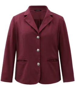 Solid Button Fly Pocket Suit Collar Blazer -Clothing Shop 201811261 tt