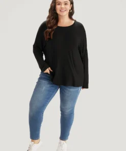 Supersoft Essentials Plain Batwing Sleeve Crew Neck T-shirt 27 Supersoft Essentials Plain Batwing Sleeve Crew Neck T-shirt -Clothing Shop 203246877 iz