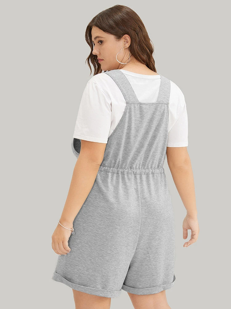 Solid Pocket Drawstring Overall Romper 8 Solid Pocket Drawstring Overall Romper - Image 6
