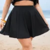Solid Pocket Ruffles Swim Skirt -Clothing Shop 205366934 dp