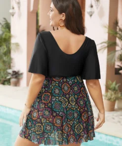 Paisley Drawstring Ruched Detail Ruffle Sleeve Swim Dress 31 Paisley Drawstring Ruched Detail Ruffle Sleeve Swim Dress -Clothing Shop 206256477 qw