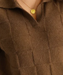 Anti-Pilling Plisse Lapel Collar Pullover -Clothing Shop 206346684 wb