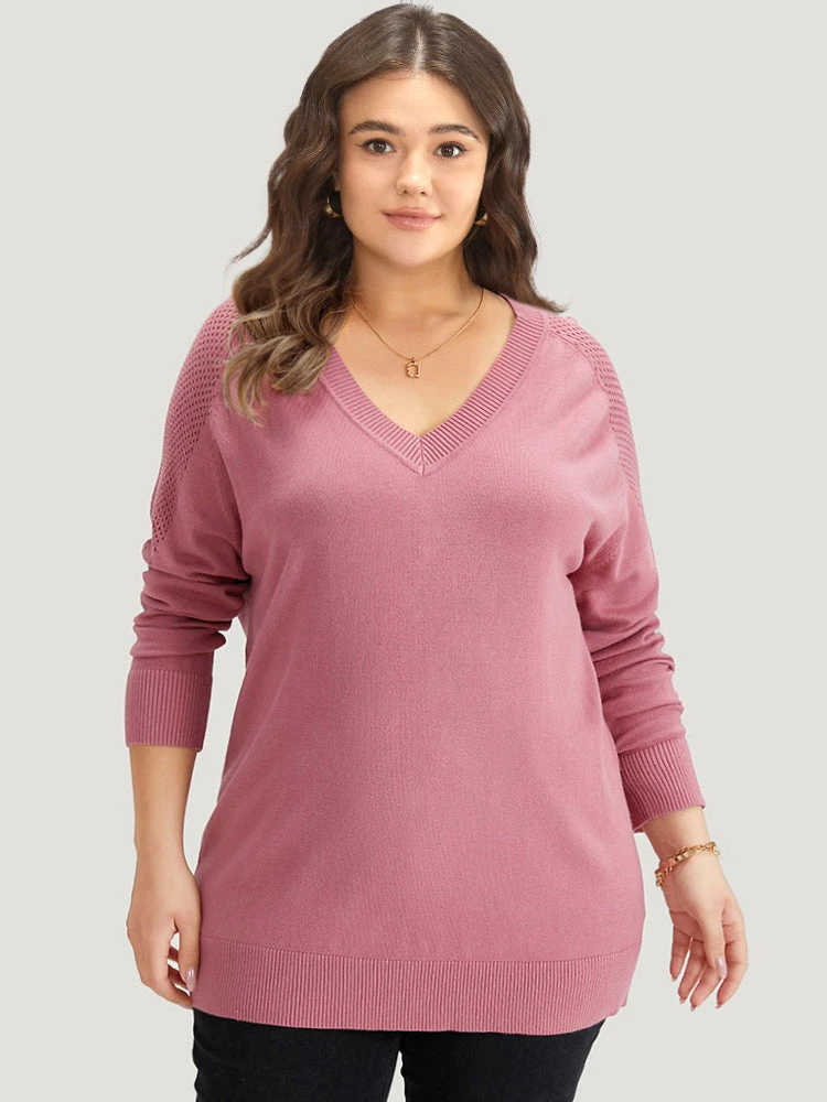 Supersoft Essentials Solid Cut Out Patchwork Pullover 6 Supersoft Essentials Solid Cut Out Patchwork Pullover - Image 4