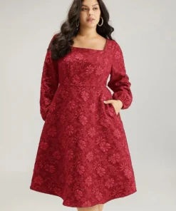 Floral Print Plisse Pocket Lantern Sleeve Dress -Clothing Shop 207023551 gz 012cca4f c1c3 42ec a7fd 609a9a3c1bd6