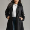 Solid Fuzzy Trim Button Through Belted Coat -Clothing Shop 20799496 on d1b9e489 a9af 46d1 87b0 a5fdb26dc5f4