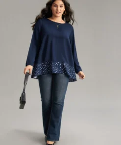 Polka Dot Patchwork Long Sleeve Blouse 13 Polka Dot Patchwork Long Sleeve Blouse -Clothing Shop 208450812 hm