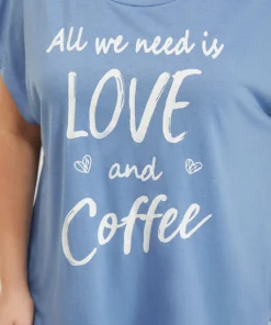 Letter Print Batwing Sleeve Curved Hem Sleep Top 17 Letter Print Batwing Sleeve Curved Hem Sleep Top -Clothing Shop 208782896 tk