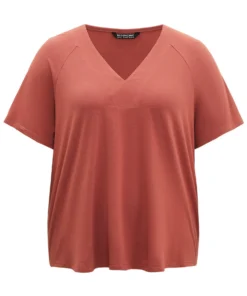 Cotton Plain Raglan Sleeve Sleep Top -Clothing Shop 209072976 ul
