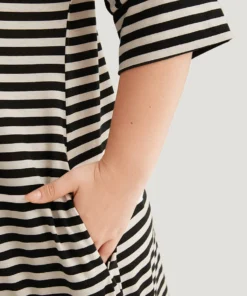 Supersoft Essentials Striped Pocket Crew Neck Batwing Sleeve Dress -Clothing Shop 210075109 fn fe9ac38e eba8 46f9 940b 66243409798a