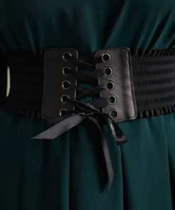 Bowknot Lace Up Patchwork Belt -Clothing Shop 210735435 oa