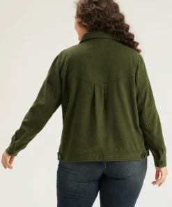 Plain Pocket Button Up Shacket -Clothing Shop 211733030 il