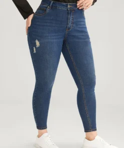 Skinny Moderately Stretchy High Rise Dark Wash Distressed Ankle Jeans -Clothing Shop 212656882 uo 8df756f6 79ea 4d37 85ce 74b4404dcbeb