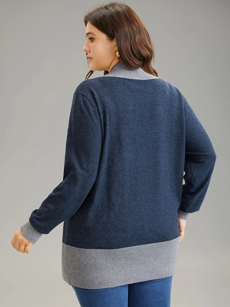 Supersoft Essentials Contrast Deep V Neck Button Detail Pullover 19 Supersoft Essentials Contrast Deep V Neck Button Detail Pullover - Image 17