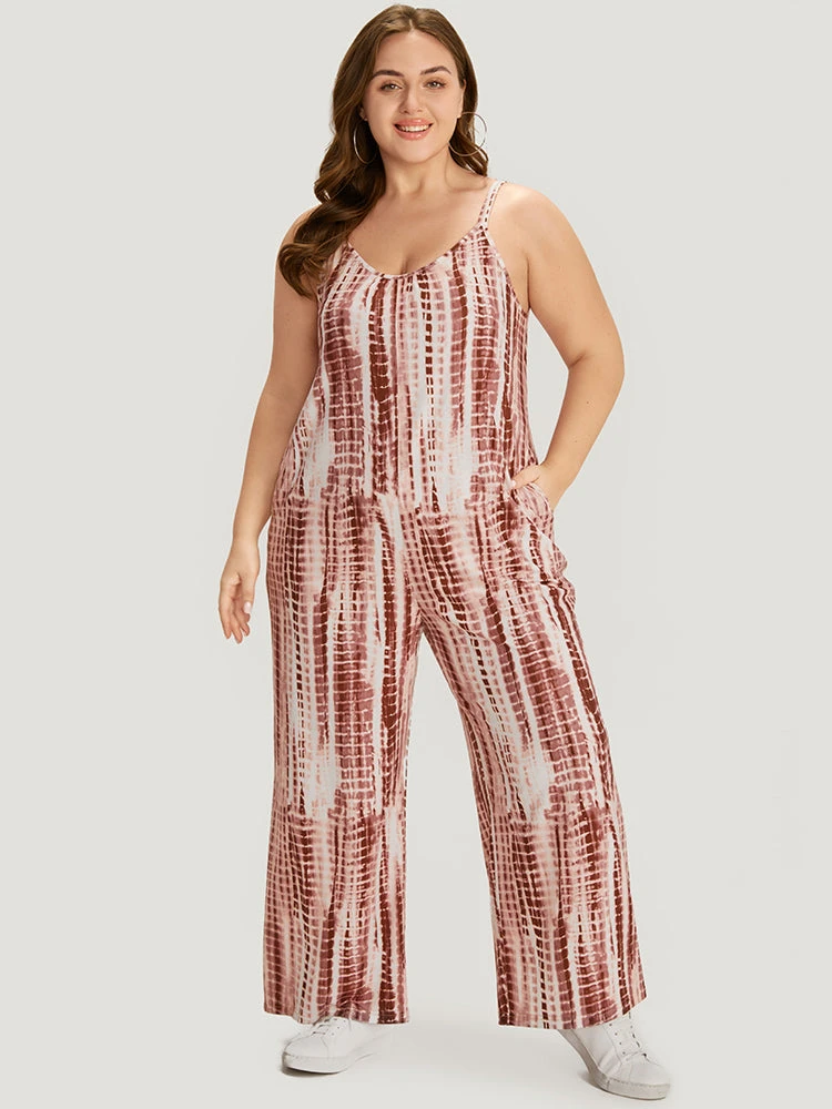 Tie Dye Striped Pocket Backless Cami Jumpsuit 4 Tie Dye Striped Pocket Backless Cami Jumpsuit - Image 2