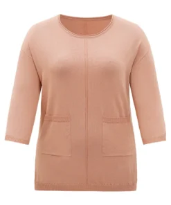 Solid Patched Pocket Split Side High Low Hem Pullover 21 Solid Patched Pocket Split Side High Low Hem Pullover -Clothing Shop 216834401 bf