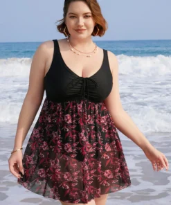 Plant Print Drawstring Ruffles Ruched A Line Swim Dress 13 Plant Print Drawstring Ruffles Ruched A Line Swim Dress -Clothing Shop 216941141 lx c2c28ffc 9b96 456f a7a8 8e7b41276080