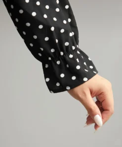 Polka Dot Lace Up Shirred Flutters Blouse -Clothing Shop 217760518 kc 548a4ed0 395c 4506 a654 5b28648d89fc