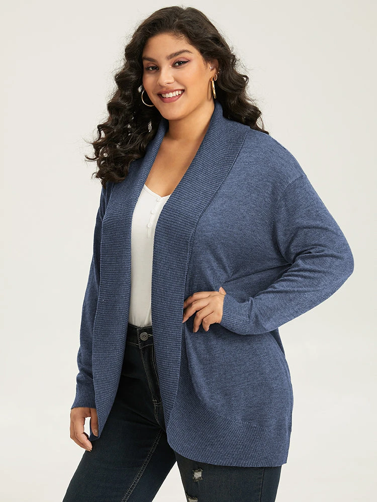 Supersoft Essentials Plain Texture Arc Hem Cardigan 18 Supersoft Essentials Plain Texture Arc Hem Cardigan - Image 16
