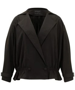 Shirred Lapel Collar Metal Buckle Button Up Coat 19 Shirred Lapel Collar Metal Buckle Button Up Coat -Clothing Shop 218029178 qs