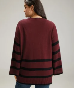 Striped Bell Sleeve Moderately Stretchy Pullover 21 Striped Bell Sleeve Moderately Stretchy Pullover -Clothing Shop 218831176 wf 06503290 b043 4823 bfcc 70fb5fb88527