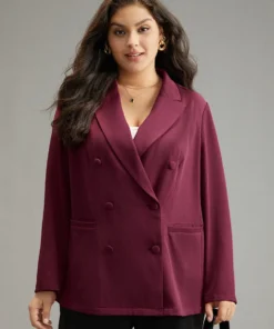 Anti-Wrinkle Solid Double Breasted Pocket Blazer -Clothing Shop 220766061 ta 83f9fa41 78b8 441c 9330 ca1b5ab86f72