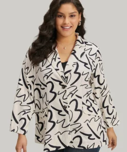 Line Print Suit Collar Pocket Button Through Blazer 16 Line Print Suit Collar Pocket Button Through Blazer -Clothing Shop 222125295 hm a8434cee 240c 47e6 a48b 2855b1c15ba2