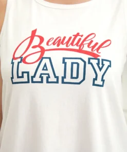 Letter Print Crew Neck Graphic Tank Top -Clothing Shop 223062609 cz