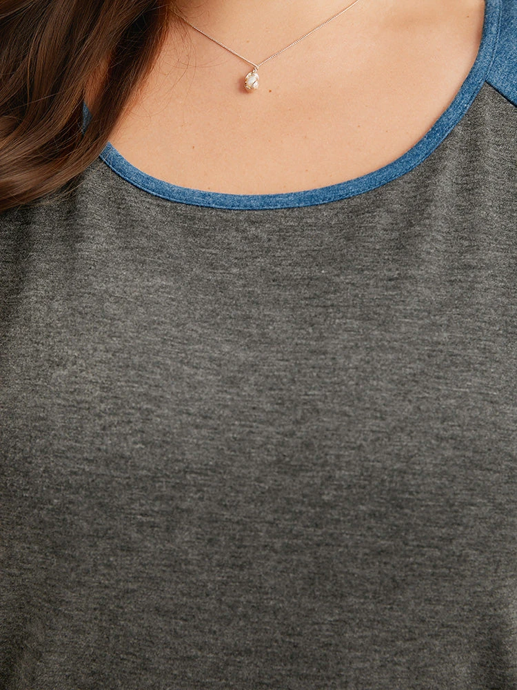 Colorblock Contrast Leopard Round Neck Raglan Sleeve Sweatshirt 8 Colorblock Contrast Leopard Round Neck Raglan Sleeve Sweatshirt - Image 6