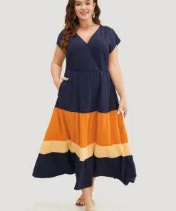 Colorblock Contrast Pocket Wrap Flutter Tiered Tank Dress -Clothing Shop 22444574 to ef92e336 572f 4078 85ff 5b7b27d841dd