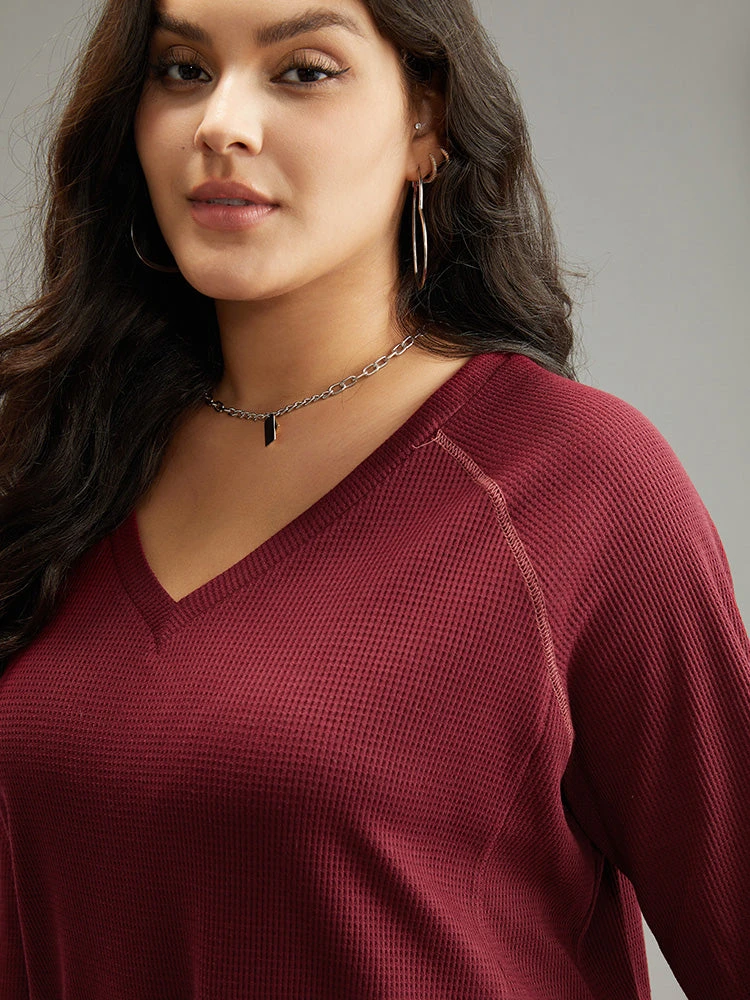 Plain Textured Stitch Raglan Sleeve Sweatshirt 7 Plain Textured Stitch Raglan Sleeve Sweatshirt - Image 5