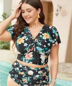 Floral Printed Ruched Detail Swim Bottom -Clothing Shop 226577175 yf