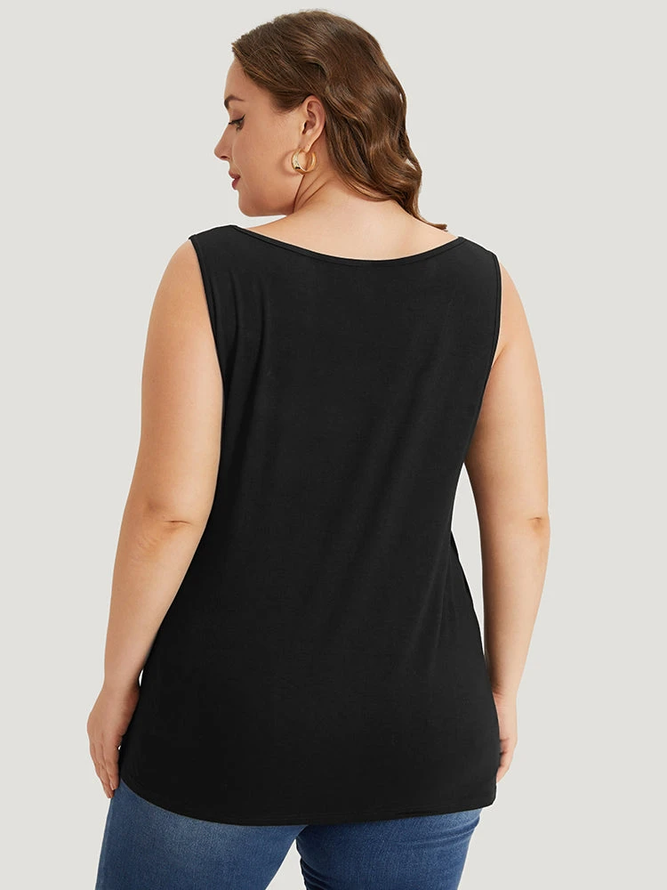 Supersoft Essentials Plain Square Neck Skinny Tank Top 11 Supersoft Essentials Plain Square Neck Skinny Tank Top - Image 9