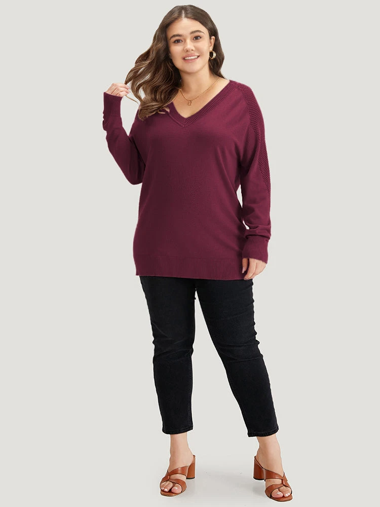 Supersoft Essentials Solid Cut Out Patchwork Pullover 17 Supersoft Essentials Solid Cut Out Patchwork Pullover - Image 15