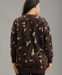 Anti-Pilling Leopard Elastic Cuffs Pullover -Clothing Shop 227572397 gh 20c655d3 ca88 4d7d b124 6ac2917281c1