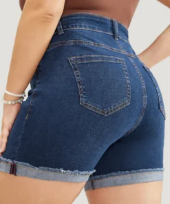 Skinny Very Stretchy Dark Wash Single Breasted Denim Shorts 23 Skinny Very Stretchy Dark Wash Single Breasted Denim Shorts -Clothing Shop 22761632 vh