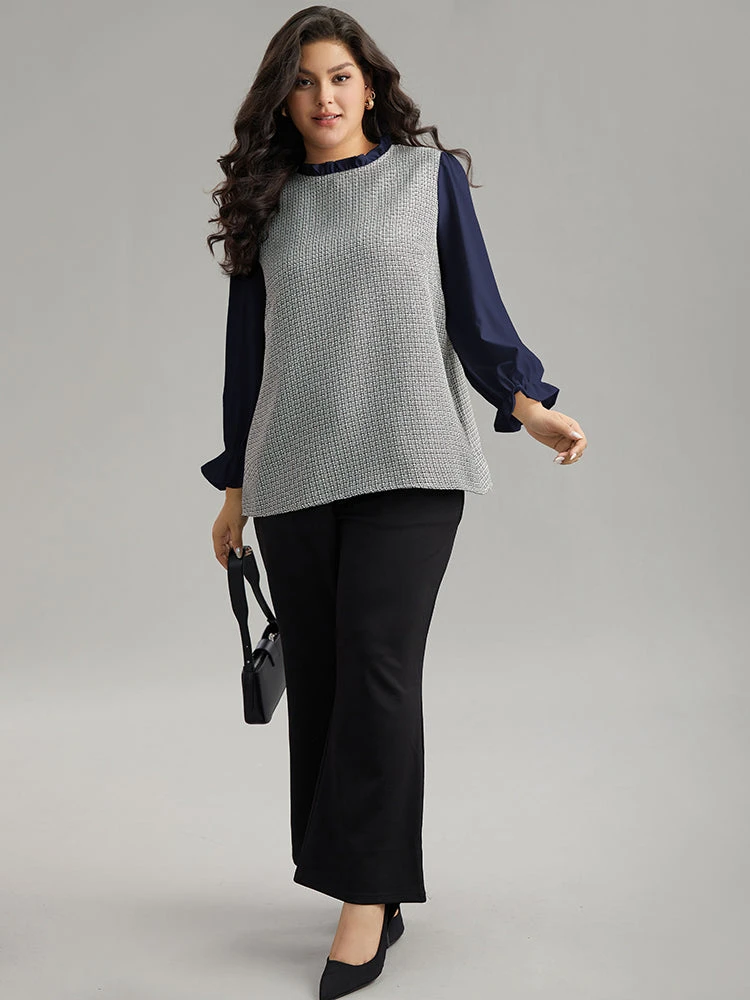 Gingham Ruffles Patchwork Frill Trim Blouse 18 Gingham Ruffles Patchwork Frill Trim Blouse - Image 16