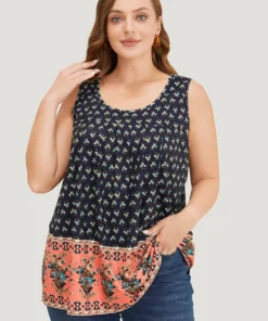 Bandana Print Round Neck Tank Top